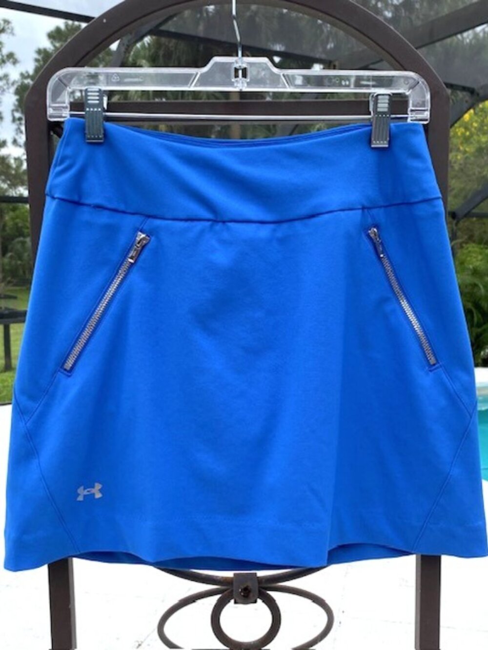 Under Armour Golf Skort Blue Zip Pockets Built In Shorts Women's Small